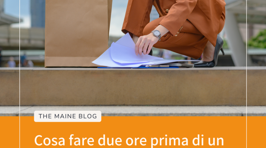 Cosa fare due ore prima di un evento aziendale?